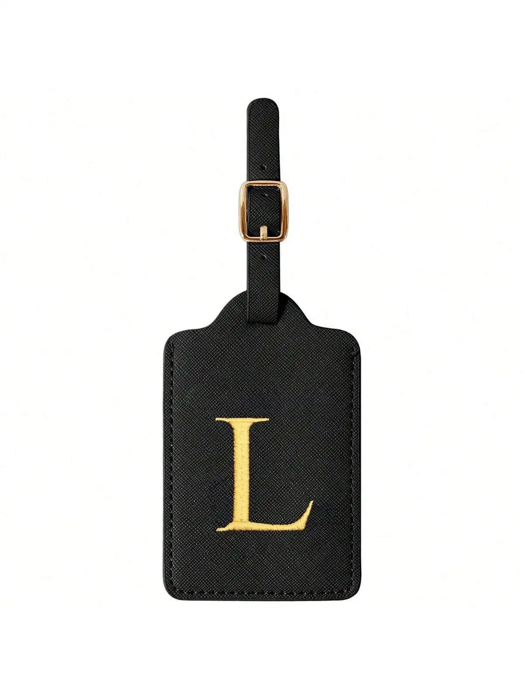 PU Leather Luggage Tag for Travel - Durable Suitcase ID Tag with Privacy Cover & Name Card Slot (A-Z) liu