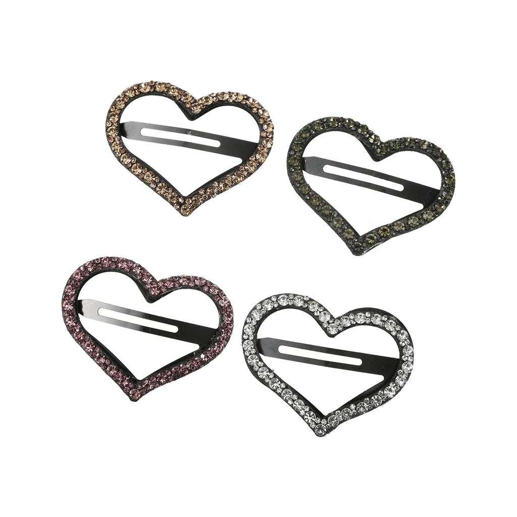 Sweet Hairpin Heart Shape Barrette Sparkling Rhinestone Hair Clips Temperament Hair Accessories
