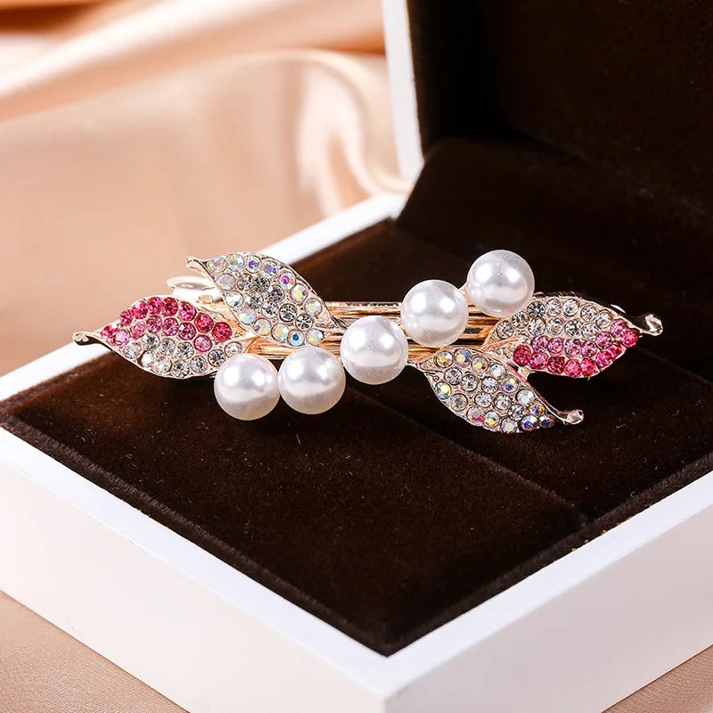 Crystal Floral Hairpin Rhinestone Hair Clip Barrettes