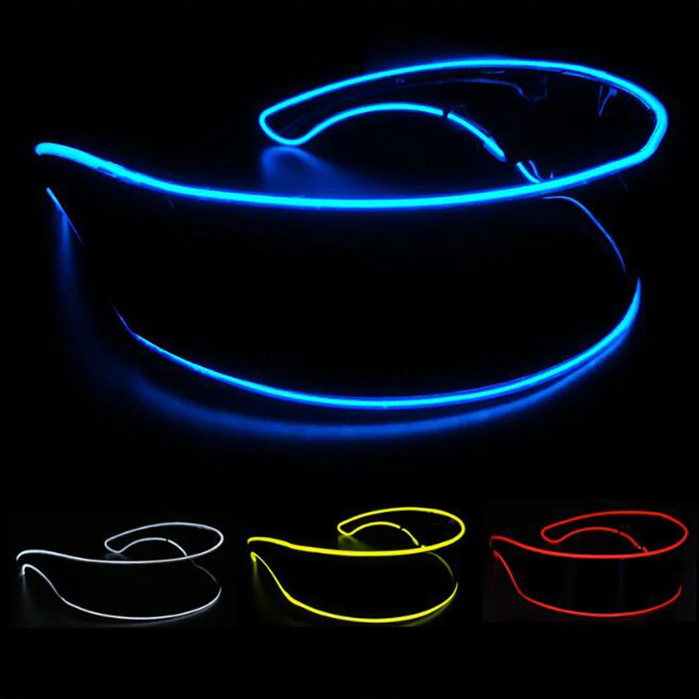 LED Glasses LED Party Glasses Luminous Glasses Visor Glasses Light Up Rave Glasses for Christmas Halloween