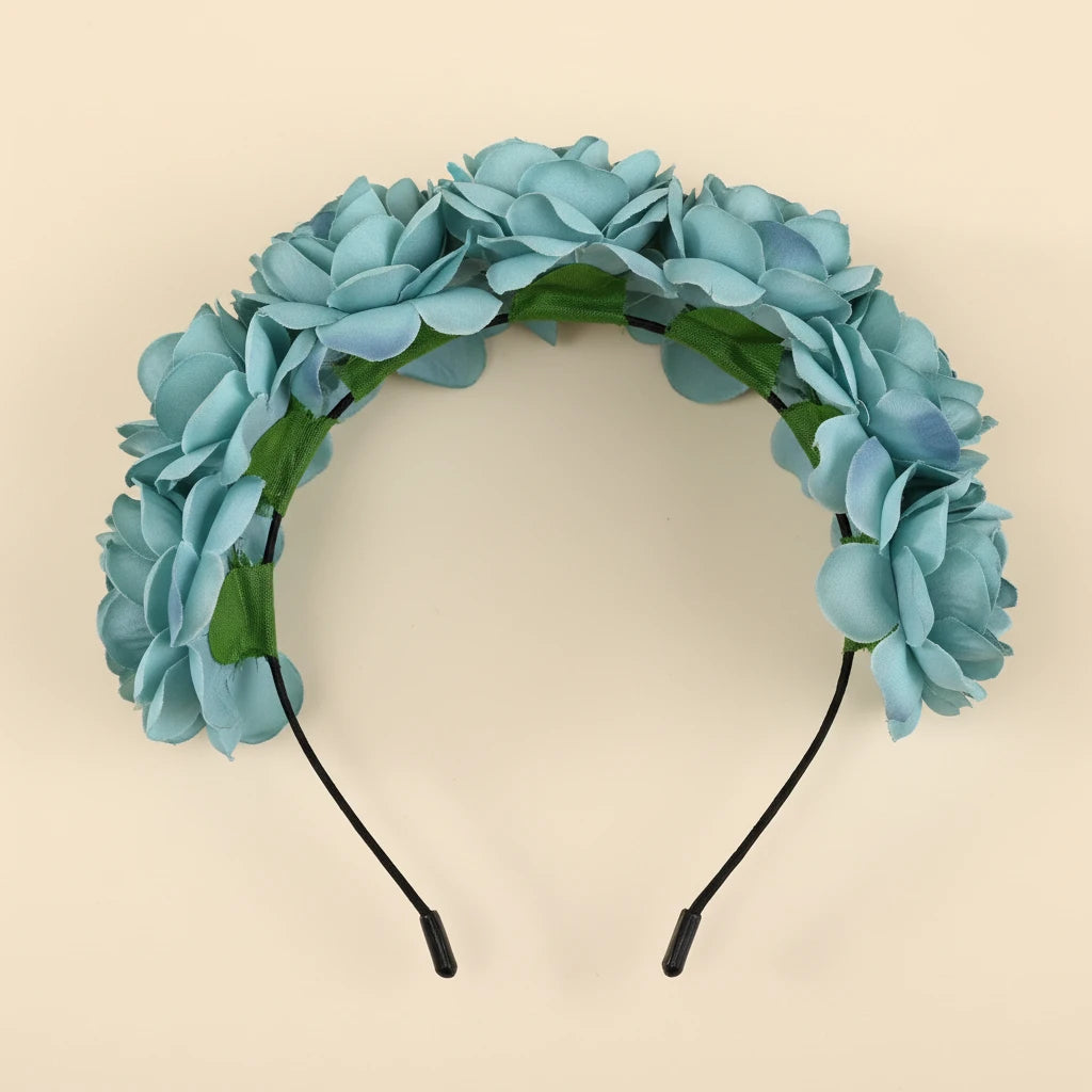 Women Bridal Girl Rose Flowers Head Hoop Crown Headband Wedding Headpiece Hair Band Accessories Artificial Wreaths Garland