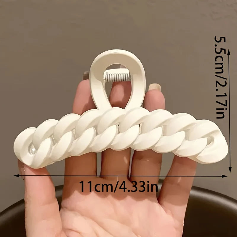 4 pack Women's Large plait style  Hair claw Clips  Brown/Black/Beige/Tan, hair up