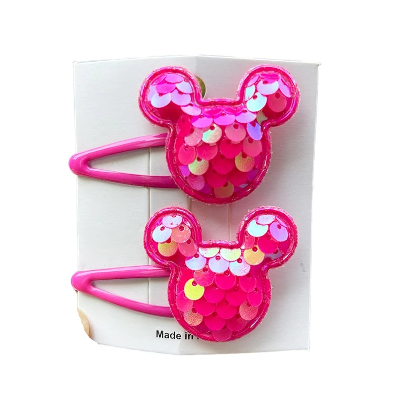 2PCS New Princess Scaly Heart Girls Hairpins Children Lovely Headwear Hairgrip Hair Clips Barrettes Hair Accessories butterfly star party