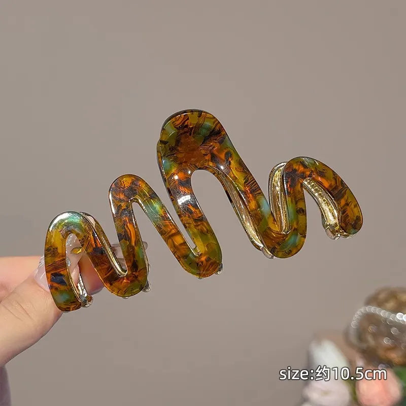 New Colorful Jelly Wave Hair Claw  clip          Hairpin Women Girls Fashion Design  Sweet Simple Irregular Hair Clip Headwear holidays  school everyday