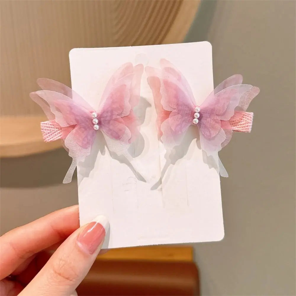 1pair Cute Red Cherry Hair Clip Cloth Bow Headflower Strawberry Side Hairpins Barrettes Headwear Bow Hairpins Girls