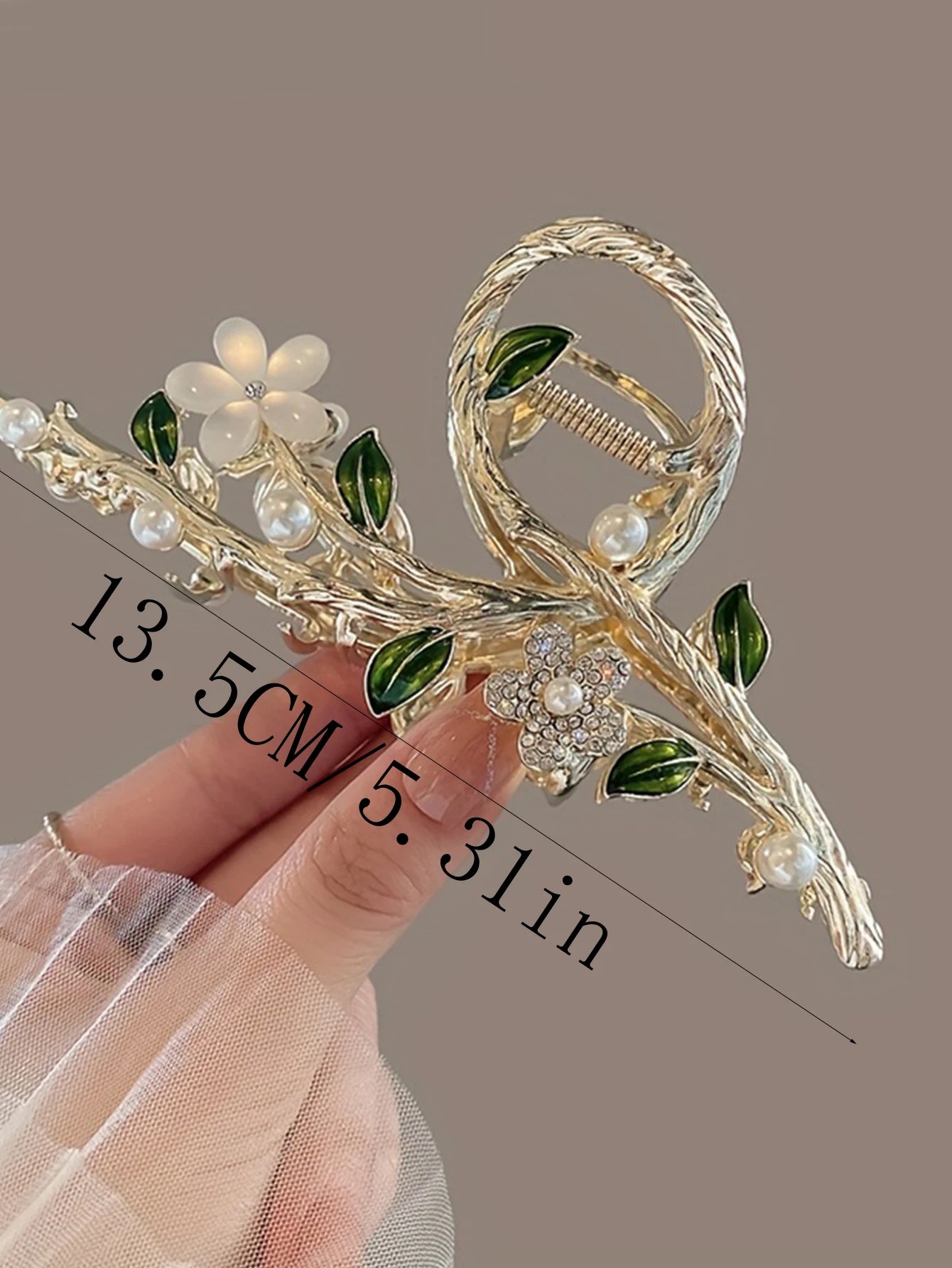 1pcs Fashion Branches  Flowers & Pearl Rhinestone Claw Clip For Women Girls Party Hair Accessories