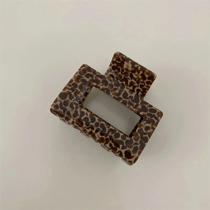 Large Acetate Hair Claw Clips Leopard Print Spot Dots Square Rectangle Geometric Shark Clip Grab Clamps Women Hair Accessories holidays work