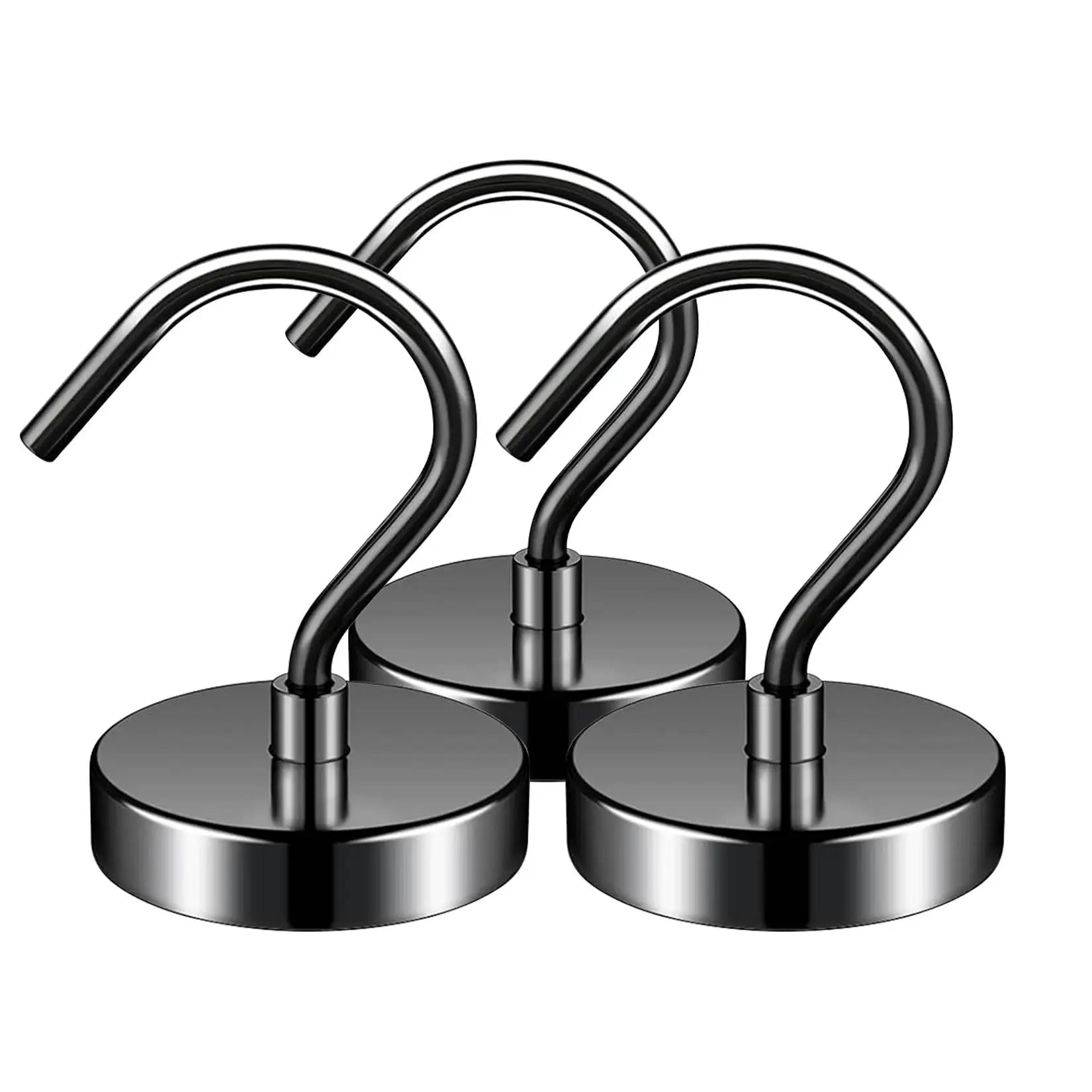 3 Pack Magnetic Hooks 60LBS Heavy Duty Magnetic Hooks, Neodymium Magnet Hooks for Hanging, Magnet with Hooks Strong Magnetic perfect for holidays on cruises extra hanging space for clothes in your cabin