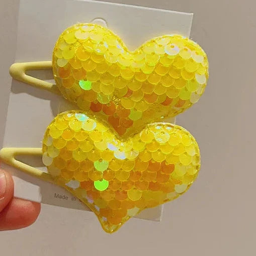 2PCS New Princess Scaly Heart Girls Hairpins Children Lovely Headwear Hairgrip Hair Clips Barrettes Hair Accessories butterfly star party