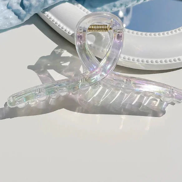 New Colorful Transparent Geometric Hair Claw For Women Girls Sweet Hair Decorate Claw Hair Clip Fashion Hair Accessories work school everyday wear