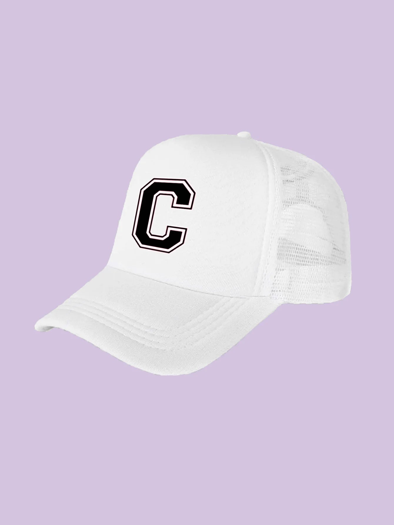 1Pc children's 26 letter printed baseball cap, fashionable sunshade duckbill cap for spring summer, breathable mesh trucker cap Initial cap