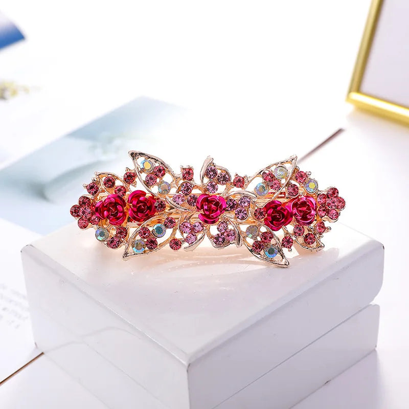 Crystal Floral Hairpin Rhinestone Hair Clip Barrettes