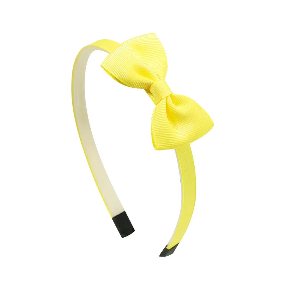 1PCS Ribbon Bow Knot Headband Children Hair Hoop Solid Color Baby Hairbands Clothing Decoration Photography Props all colours