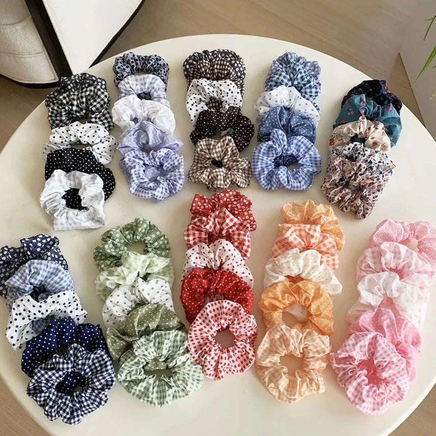 5 x Polka Dot Hair scrunchies