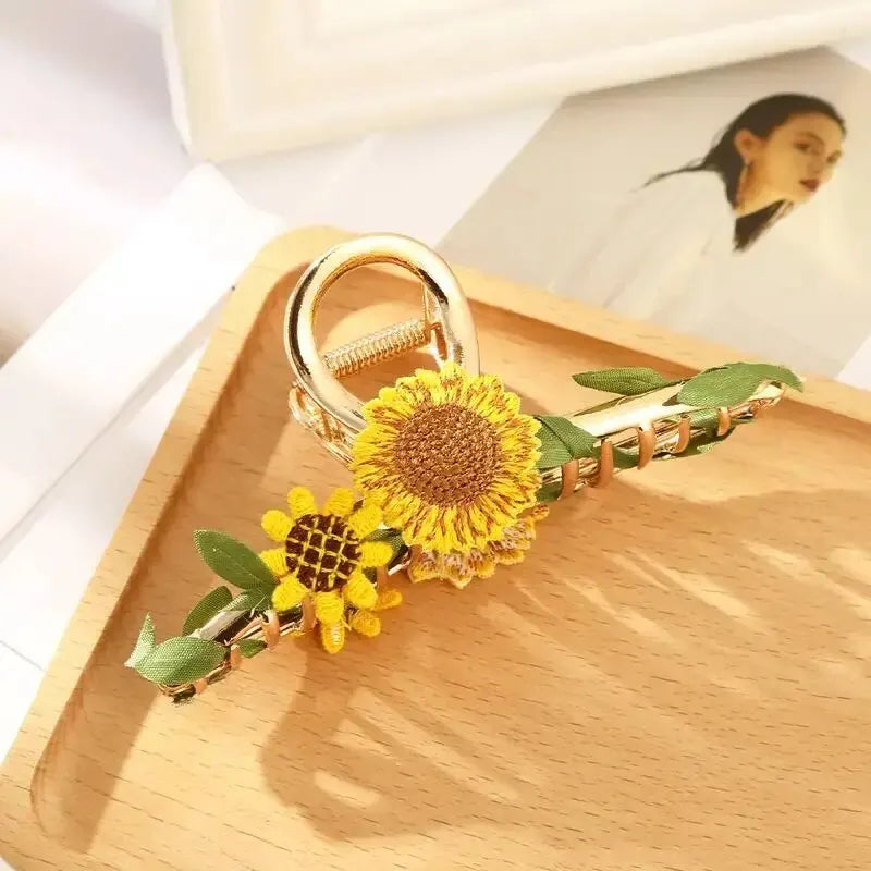 Fashion Cute Flower Alloy Hairclips For Women Multicolour Metal Hairclip Party Everyday flowers well made not cheap plastic these are metal strong clips ideal for holidays beach cruises days out and special occasions sunflower Italy holiday