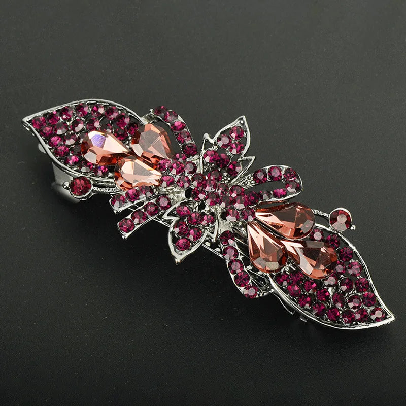 Hair Clip  Colourful Crystal Butterfly Spring Hairpin Clips half up / half down hair