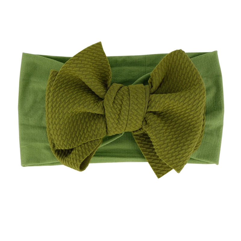 New Baby Accessories Infant Baby Girl Cute Bow Headband Newborn Solid Headwear Headdress Nylon Elastic Hair Band Gifts Props