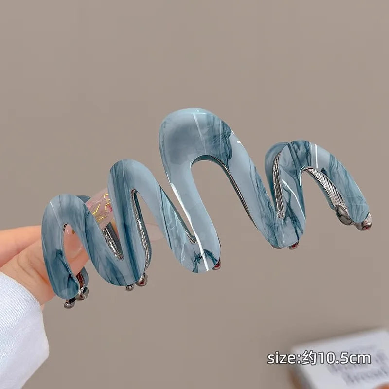 New Colorful Jelly Wave Hair Claw  clip          Hairpin Women Girls Fashion Design  Sweet Simple Irregular Hair Clip Headwear holidays  school everyday