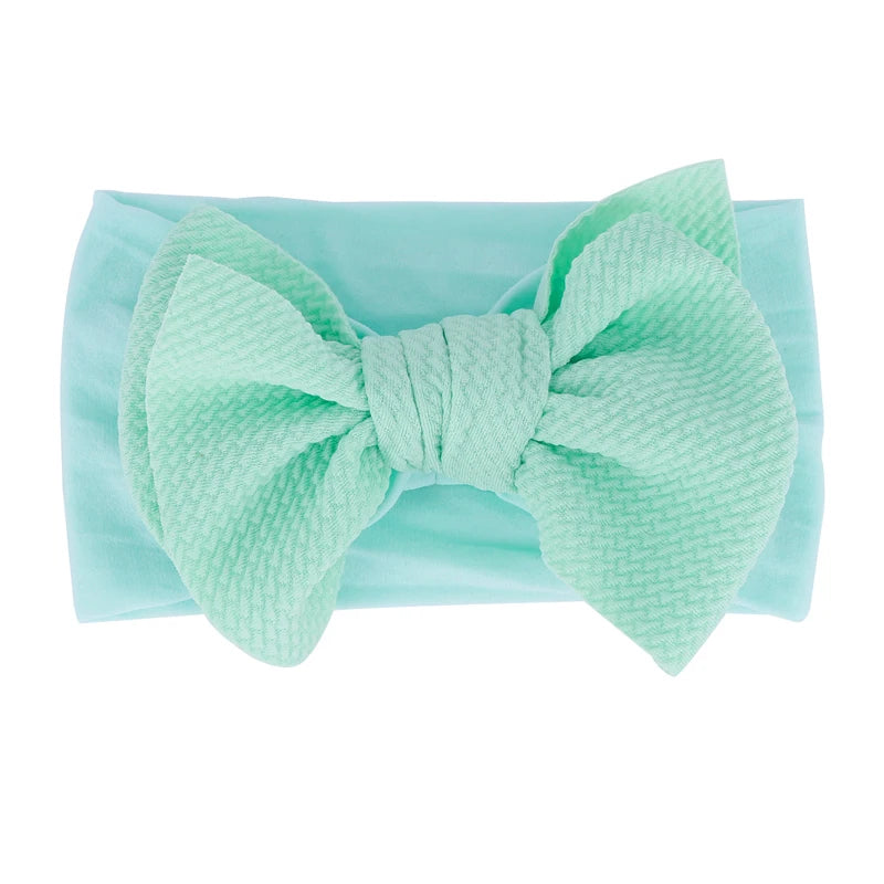New Baby Accessories Infant Baby Girl Cute Bow Headband Newborn Solid Headwear Headdress Nylon Elastic Hair Band Gifts Props