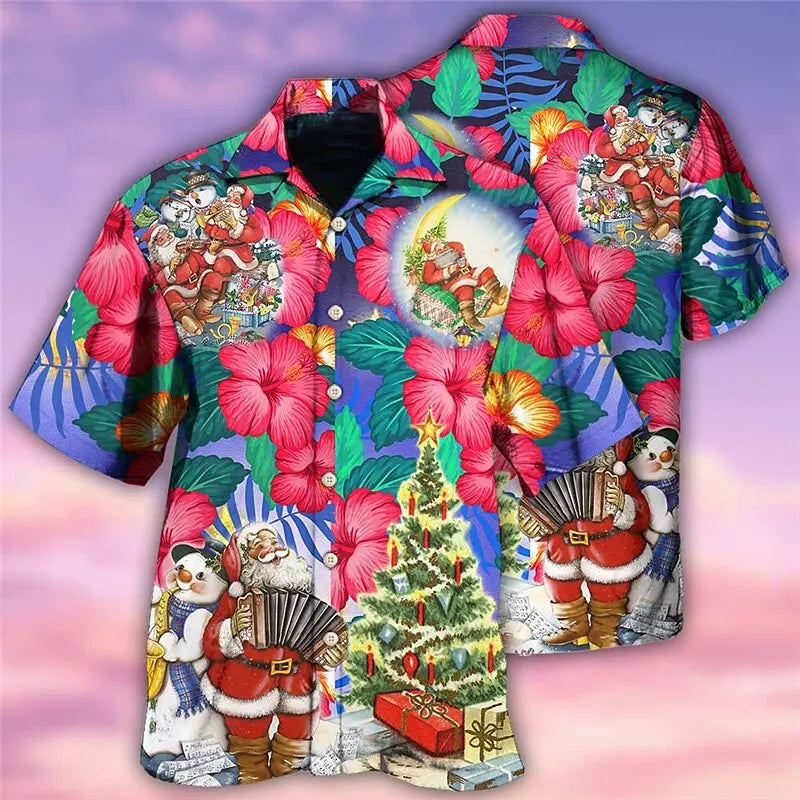Christmas Men's Hawaii Shirt perfect for cruise