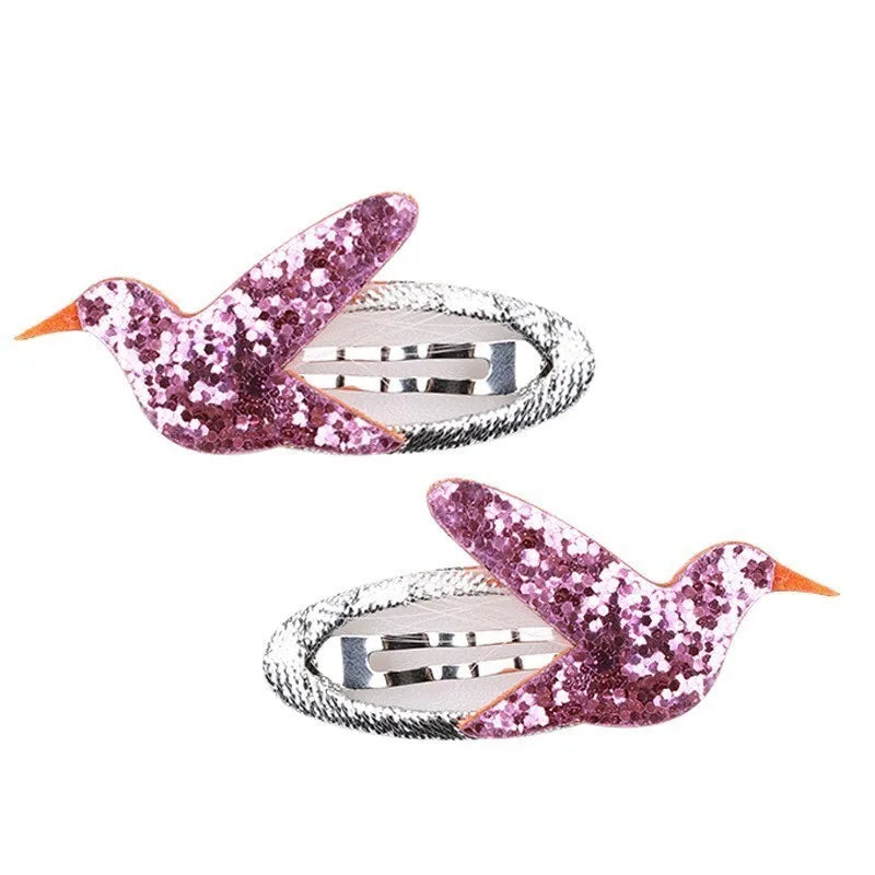 2 Pcs Cute Baby Girl Hair Clip Hairpin Accessory Rose Kids Children Headwear Infant Photo Props Bird Unicorn Fox Swan Star Heart