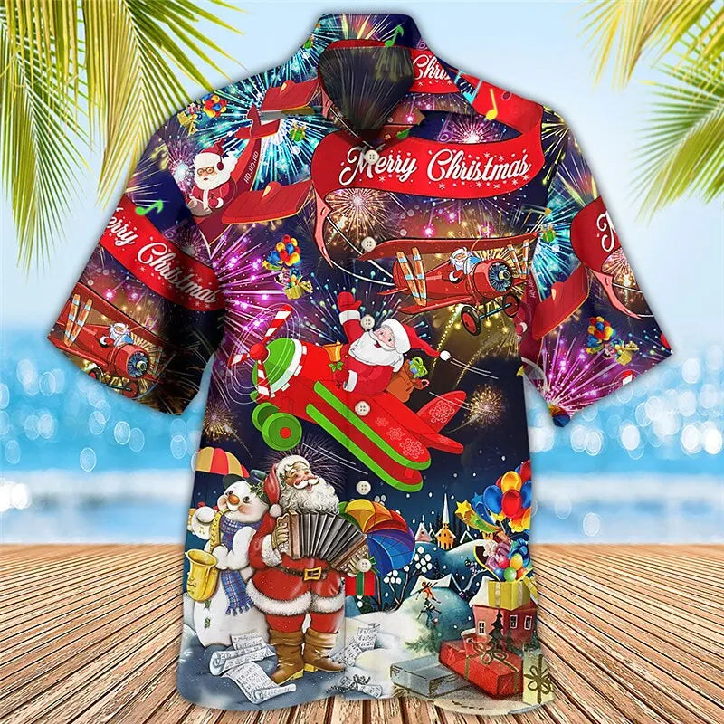 Christmas Men's Hawaii Shirt perfect for cruise