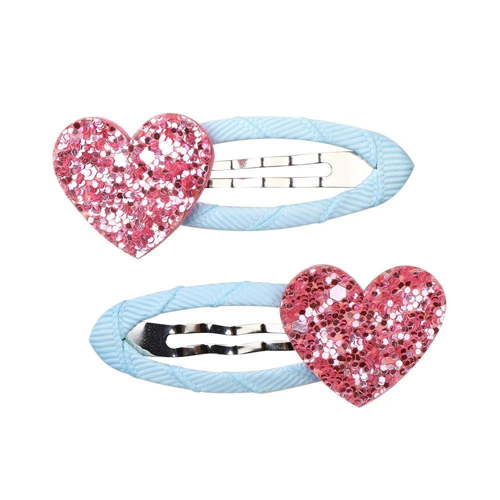 2 Pcs Cute Baby Girl Hair Clip Hairpin Accessory Rose Kids Children Headwear Infant Photo Props Bird Unicorn Fox Swan Star Heart