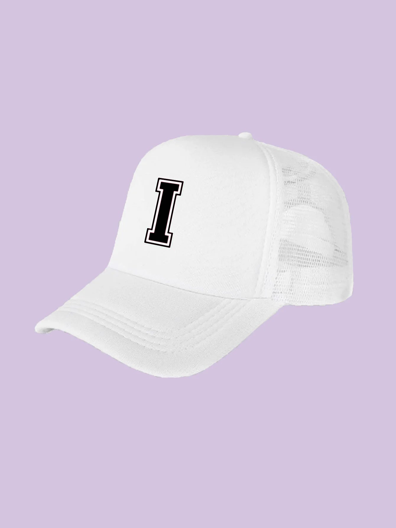 1Pc children's 26 letter printed baseball cap, fashionable sunshade duckbill cap for spring summer, breathable mesh trucker cap Initial cap