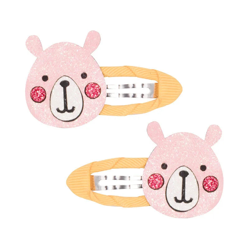 2 Piece Baby Girl Hairpin Hair Clip Accessory Kids Children Headwear Photography Toddler Animal Fruit Kitty Rabbit Shell Flower
