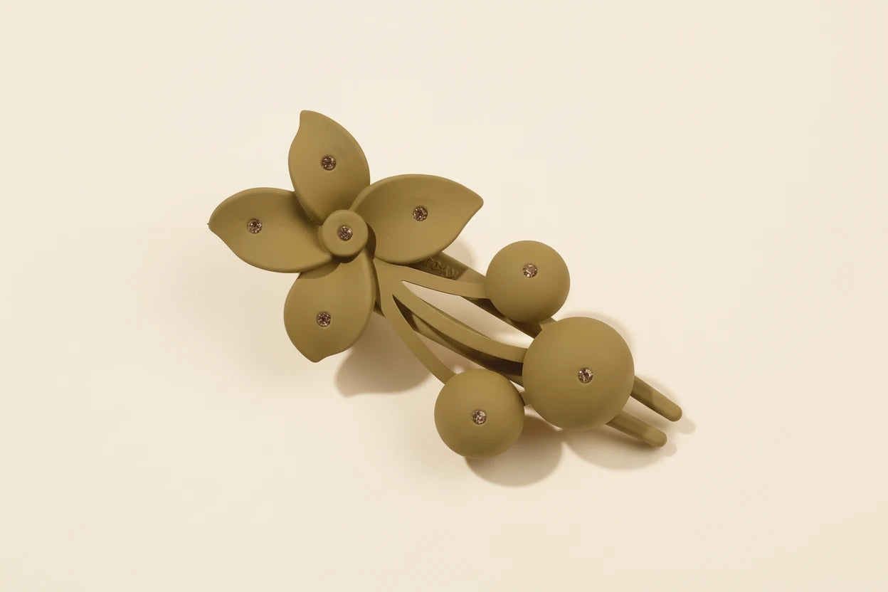 Flower Hair Clips Crab Elegant Ponytail Fashion Matte Rhinestone Cherry Hairpins Hair Claw Clips Hair Clamps Hair Accessories