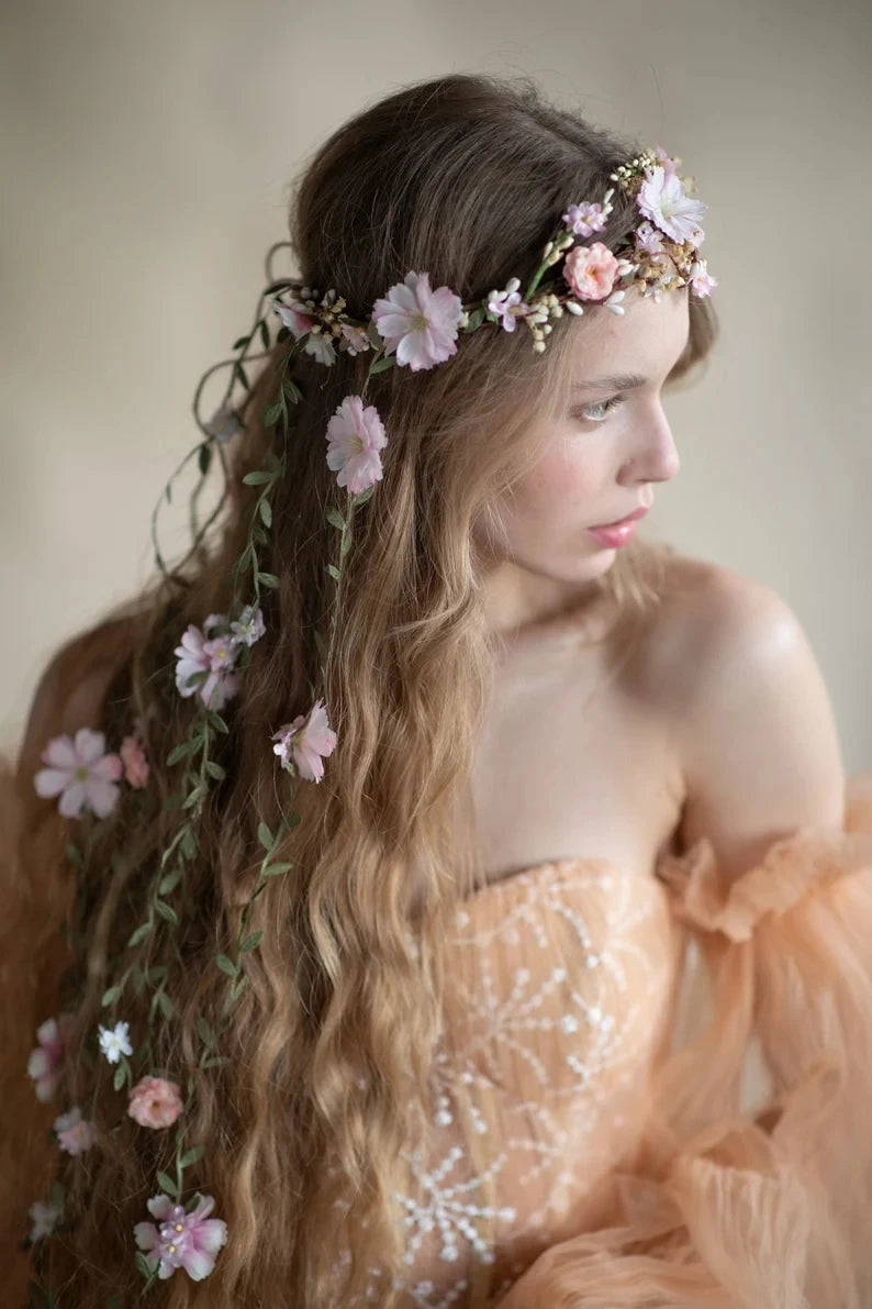 Flower Vines Crown Headband for Bride Wedding or festival