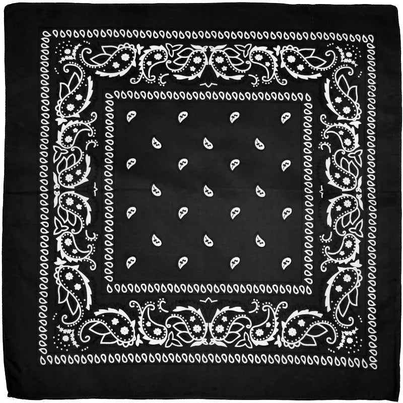 2024 Fashion Hip Hop Bandana Square Scarf 54cm*54cm Black Red Headband Printed For Women/Men/Boys/Girls