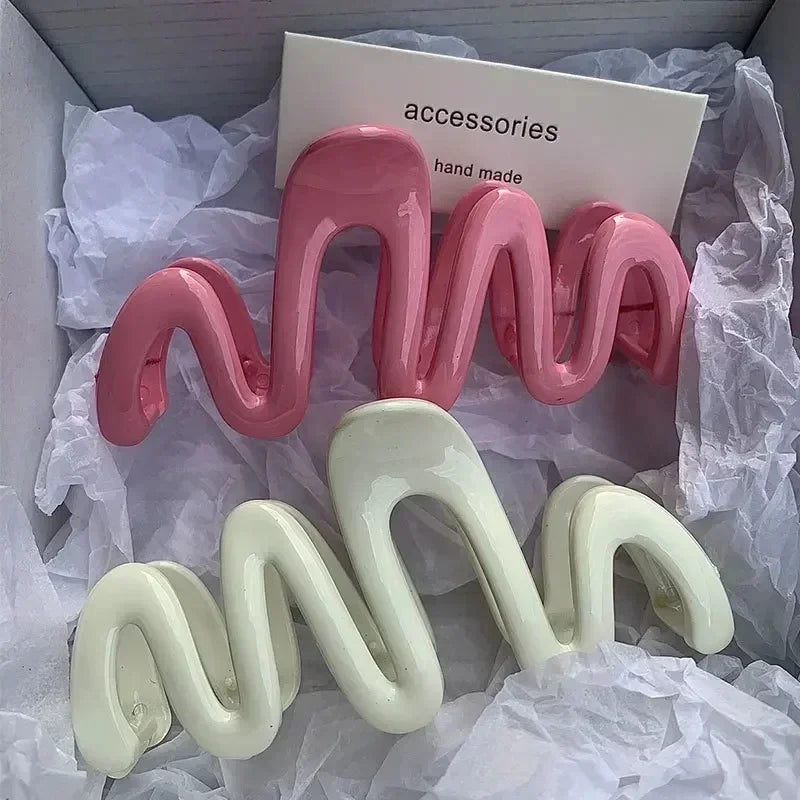 New Colorful Jelly Wave Hair Claw  clip          Hairpin Women Girls Fashion Design  Sweet Simple Irregular Hair Clip Headwear holidays  school everyday