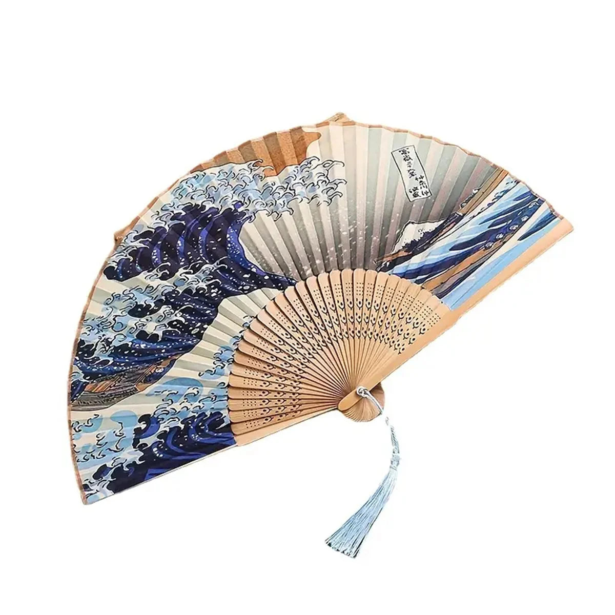 1pc, Japanese Folding Fan Wave Foldable Fan