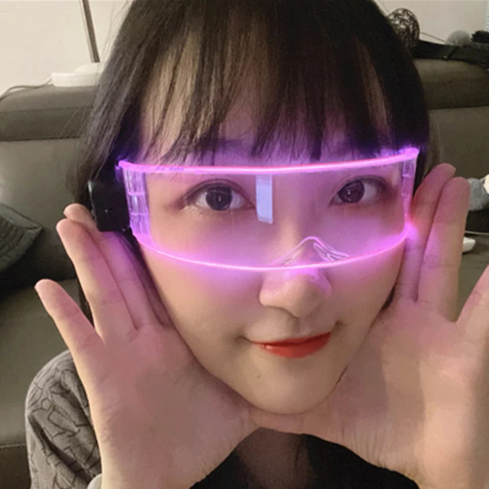 LED Glasses LED Party Glasses Luminous Glasses Visor Glasses Light Up Rave Glasses for Christmas Halloween
