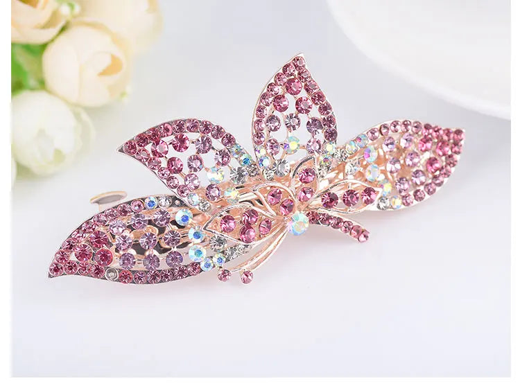 Red Purple Blue Crystal Butterfly Hairpins hair clip