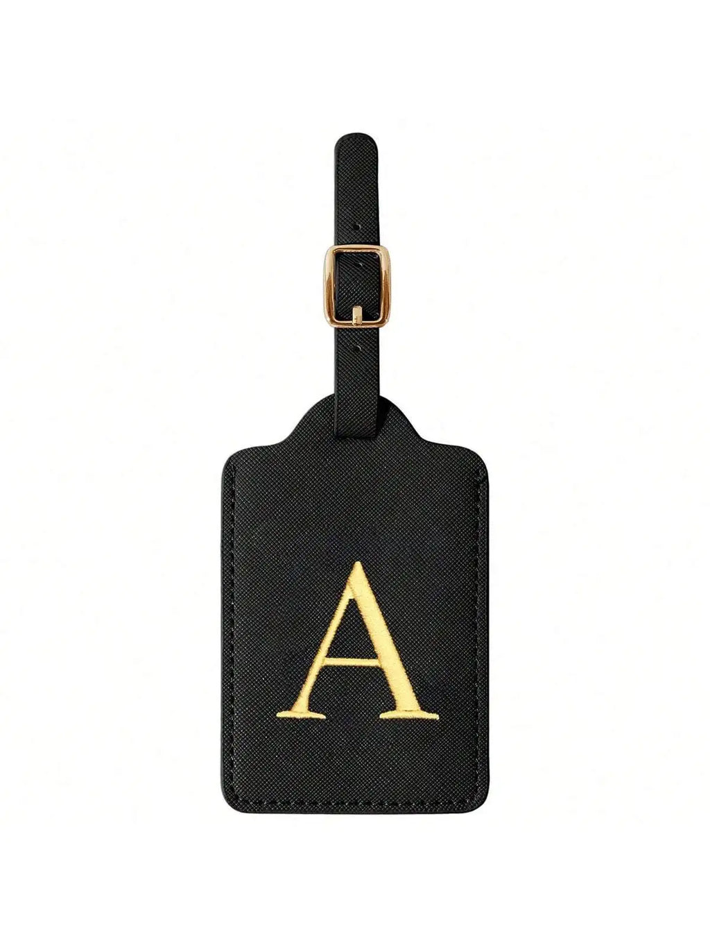 PU Leather Luggage Tag for Travel - Durable Suitcase ID Tag with Privacy Cover & Name Card Slot (A-Z) liu