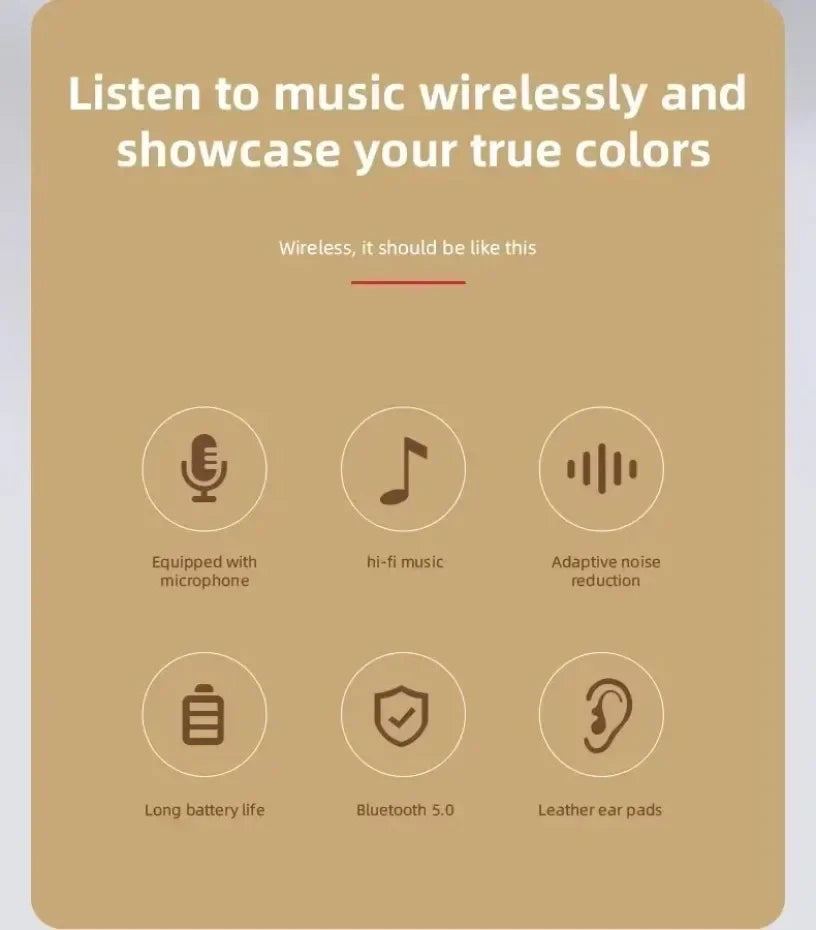 Portable headphones Foldable Wireless Bluetooth 5.0 Headset For Bluetooth connection TF Card slot