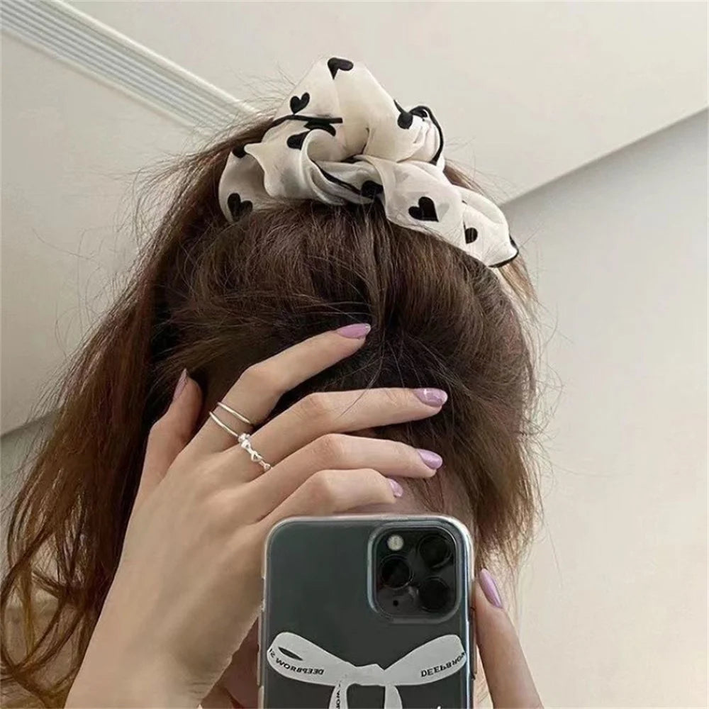 3 x Polka Dot Printed Hair Scrunchies
