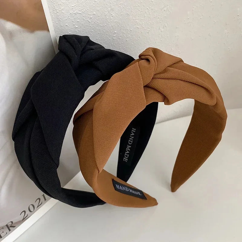 Knotted Headbands Vintage Cloth Design Wide Hairband Soft Hair Hoop Headdress for Women Girls Hair Accessories