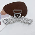 1pc Metal star silver large hair clip with simple design and high-end cmaw clip at the back of the head hair up  perfect for holidays work etc hearts love