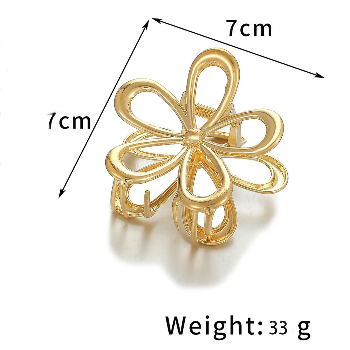Metal Gold Silver Hollow Flower Hair Claw for Women Girls Hair Crab Clamps Ponytail Shark Clip Headdress Hair Style Accessories