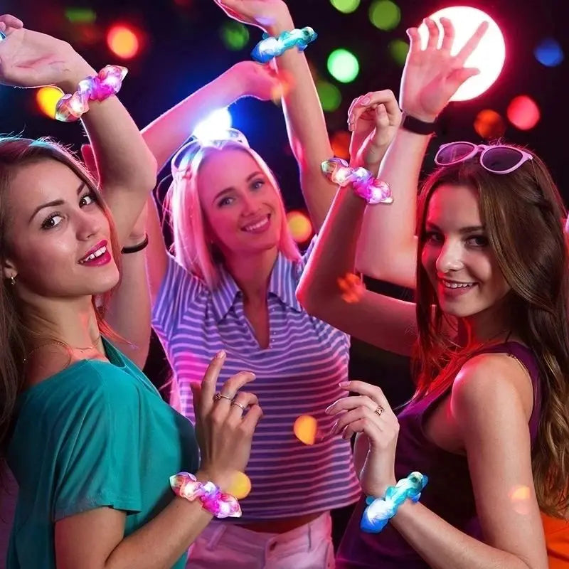 10pc LED Hair Scrunchie Light Up Hair Scrunchy  Hair bobbles festivals