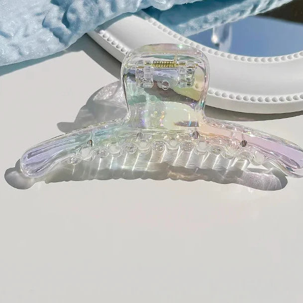 New Colorful Transparent Geometric Hair Claw For Women Girls Sweet Hair Decorate Claw Hair Clip Fashion Hair Accessories work school everyday wear