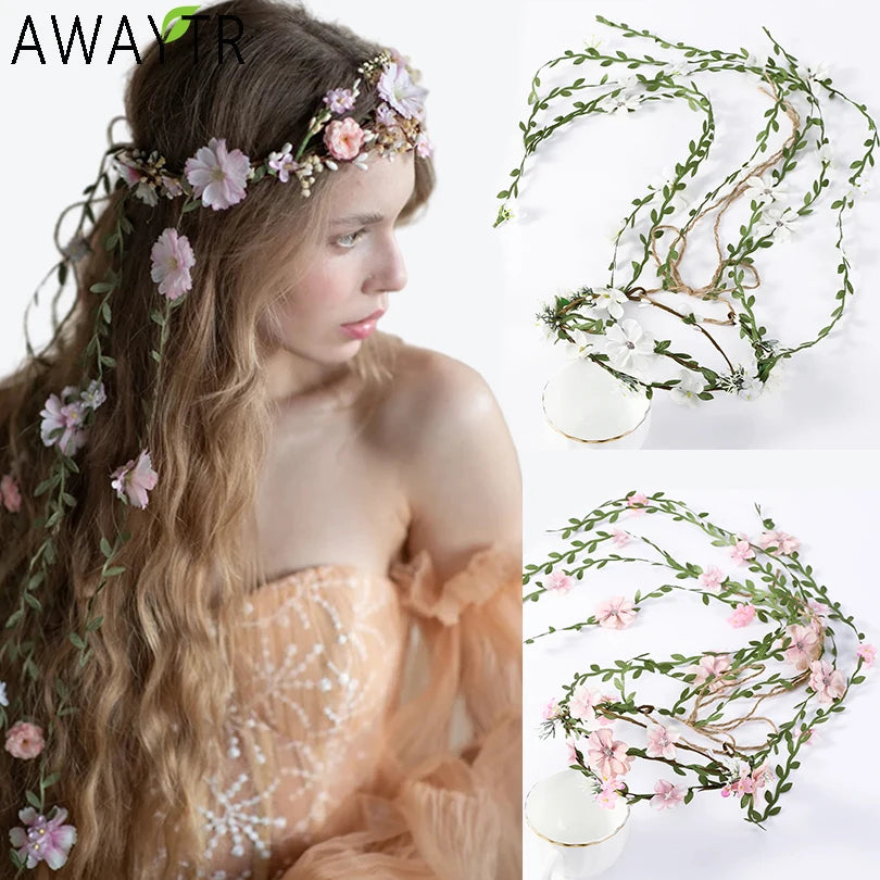 Flower Vines Crown Headband for Bride Wedding or festival