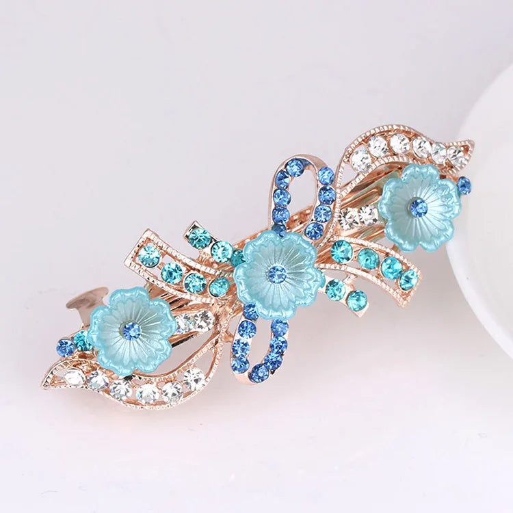 Crystal Floral Hairpin Rhinestone Hair Clip Barrettes