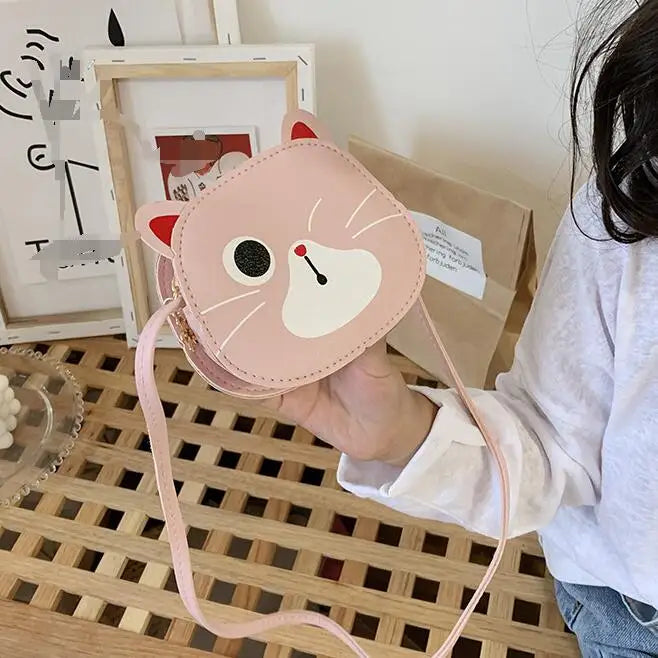 Lovely Children's Mini Shoulder Bags PU Leather Boys Girls Small Crossbody Bag Cute Cartoon Baby Kids Pink Red Coin Purse Wallet