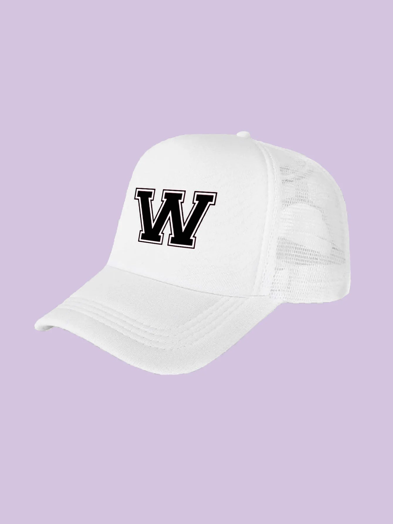 1Pc children's 26 letter printed baseball cap, fashionable sunshade duckbill cap for spring summer, breathable mesh trucker cap Initial cap