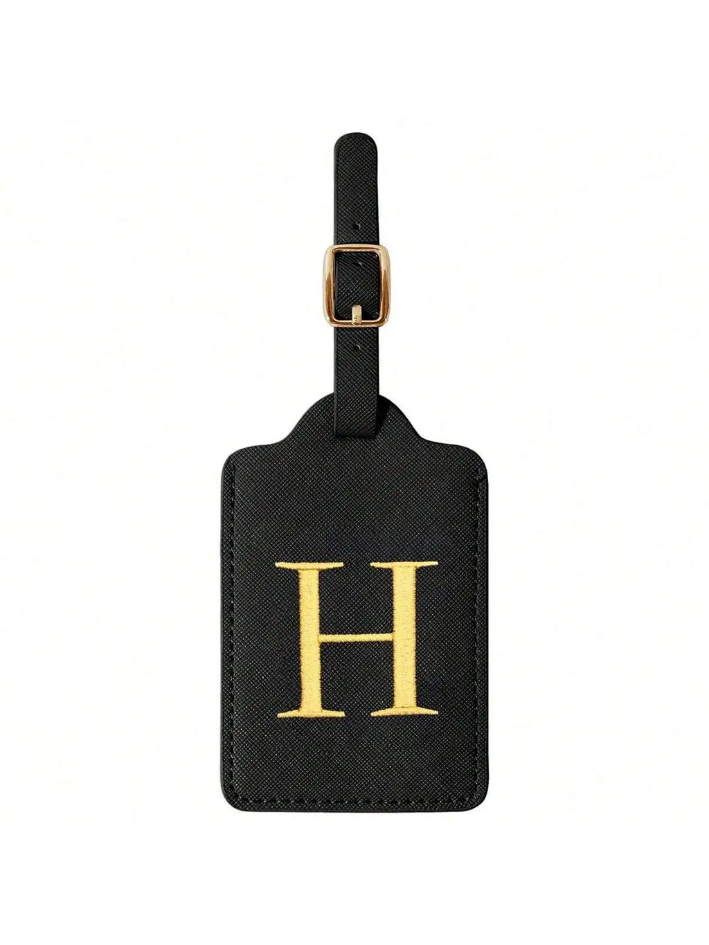 PU Leather Luggage Tag for Travel - Durable Suitcase ID Tag with Privacy Cover & Name Card Slot (A-Z) liu