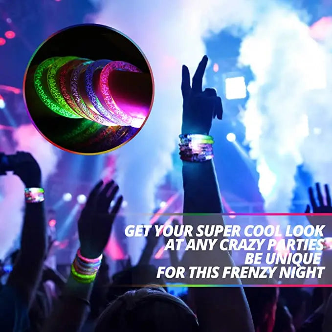 10/20/30/40/50 Pcs Led Bracelets Wristbands Glow In The Dark Party Supplies Neon Light Up Bracelet Wedding Party Decoration